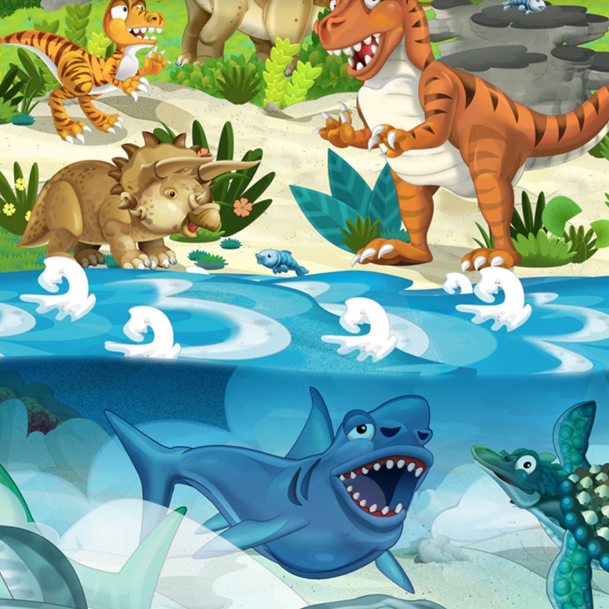 bettwaesche kinder dinosaurier mammut urzeit trex