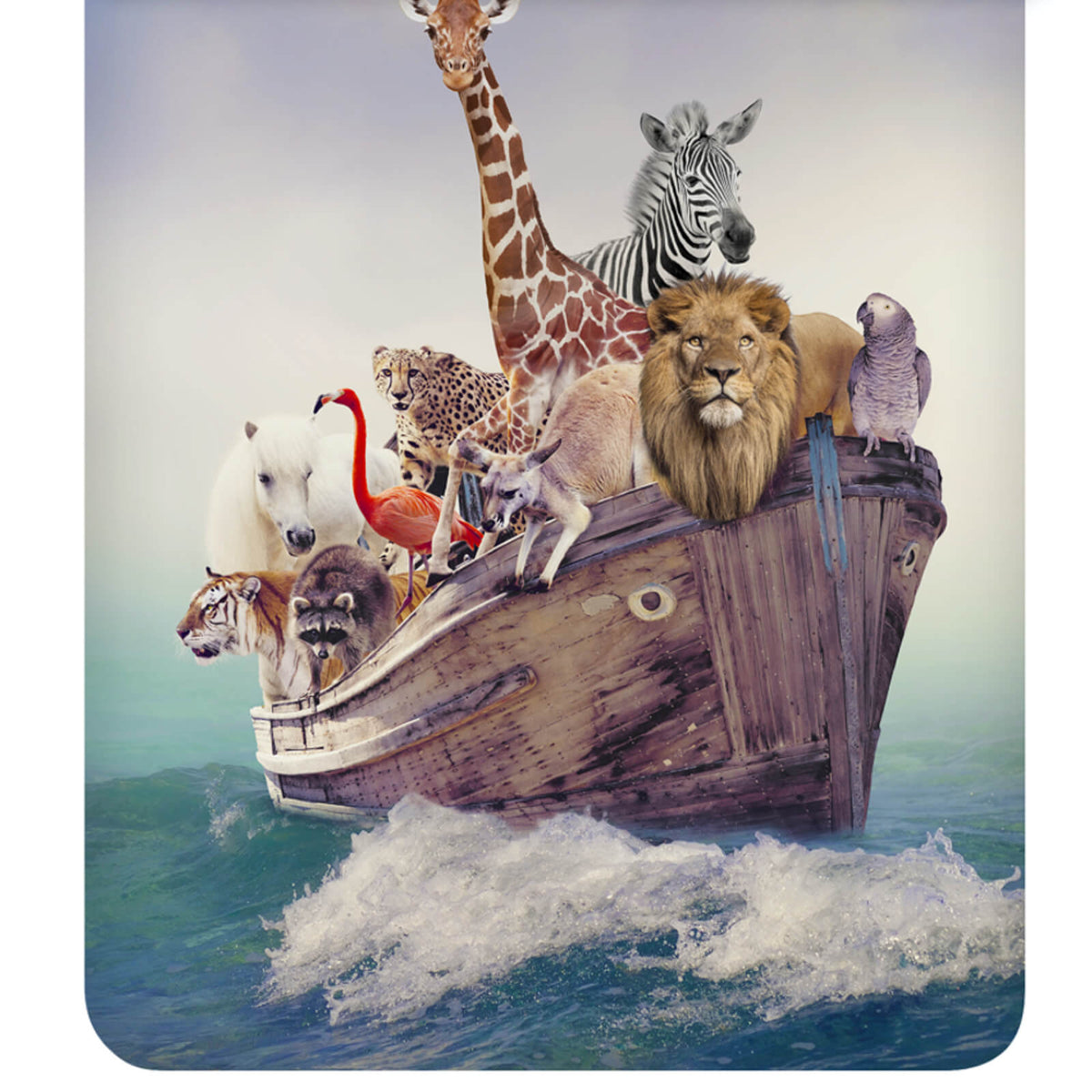 bettwaesche tiere arche noah giraffe loewe espico