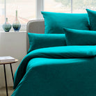 bettwaesche bettgarnitur einfarbig gruen blau