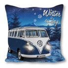 dekokissen winter bulli blau
