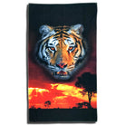 strandlaken badetuch tiger landschaft sonnenuntergang