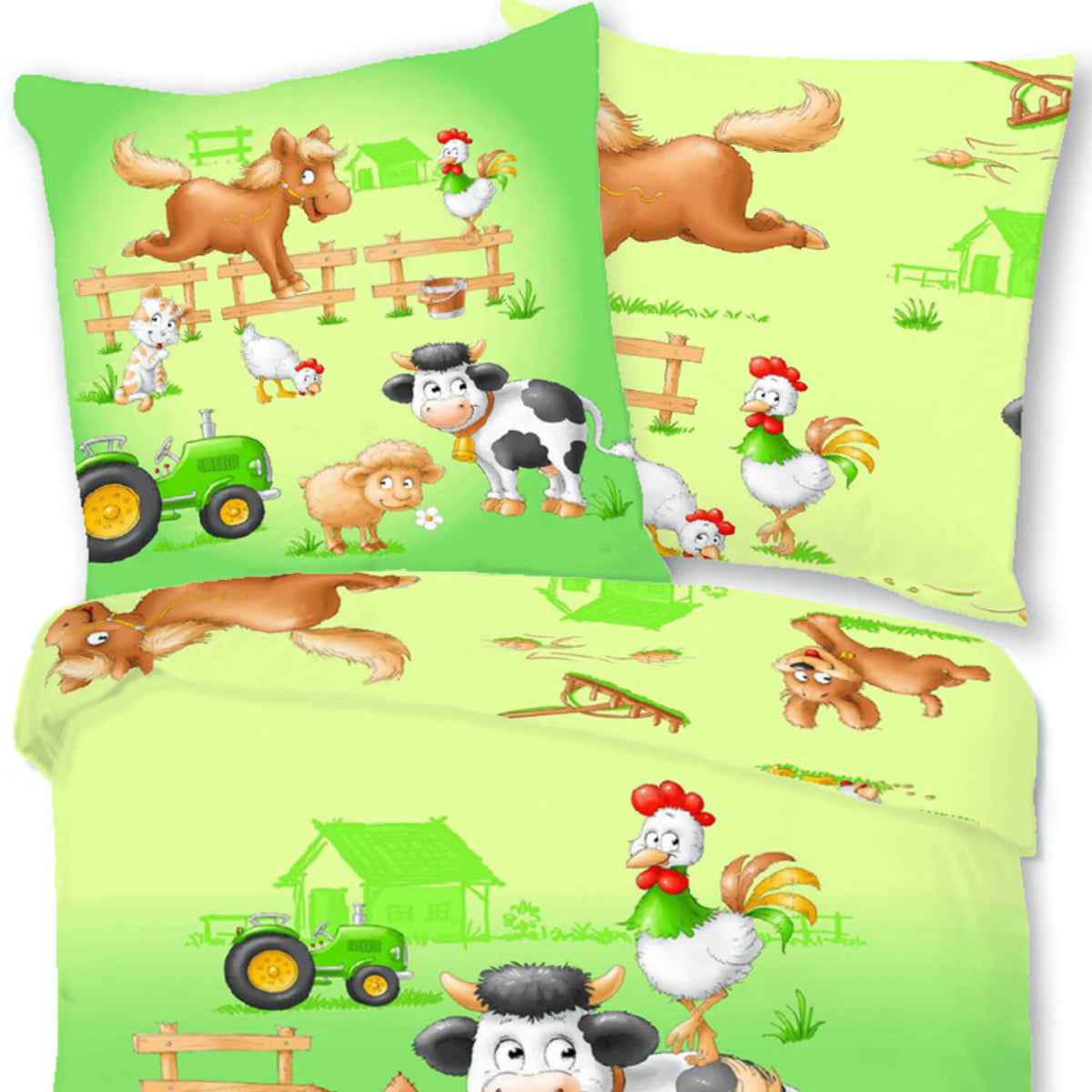 bettwaesche farm bauernhof tiere hund katze