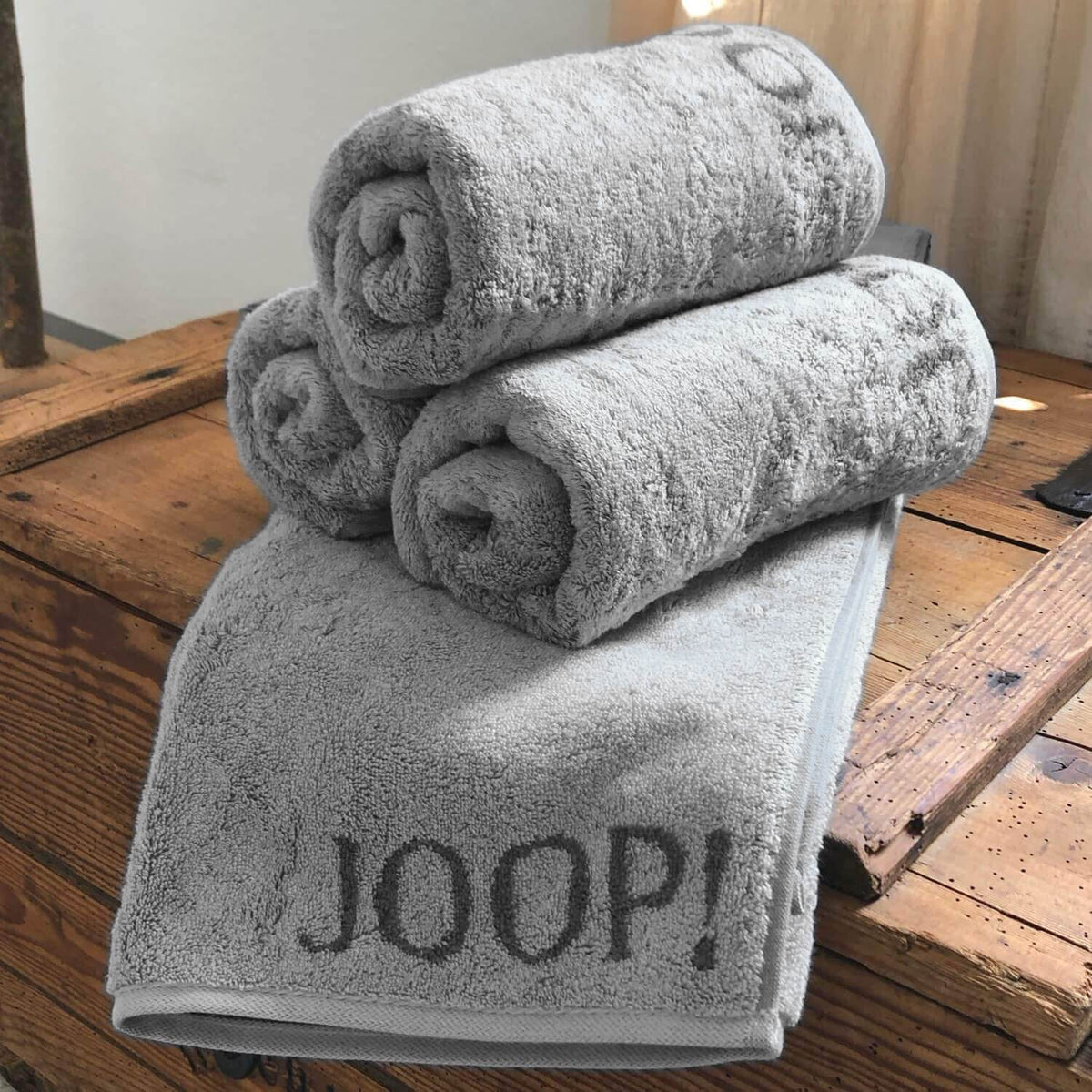 joop handtuch duschtuch elegance doubleface grau 1620 77
