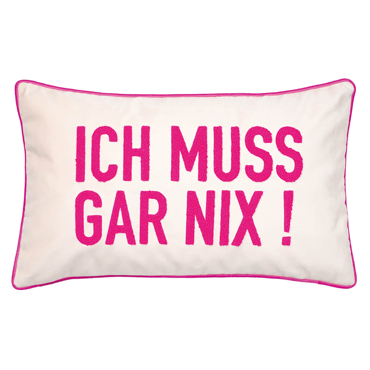 kissenhuelle schriftzug spruch pink humor samtoptik