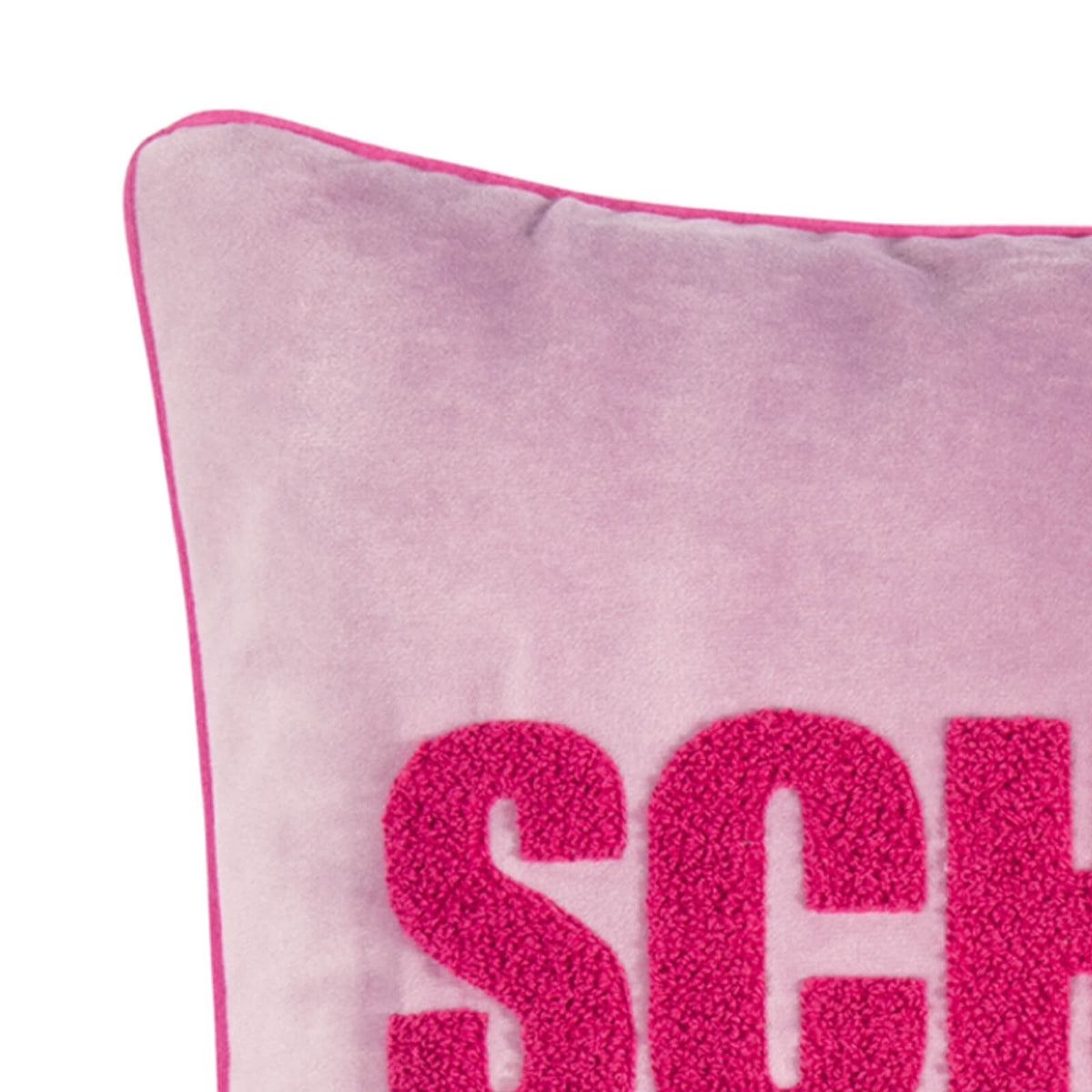 kissenhuelle kissenbezug schriftzug spruch lila pink