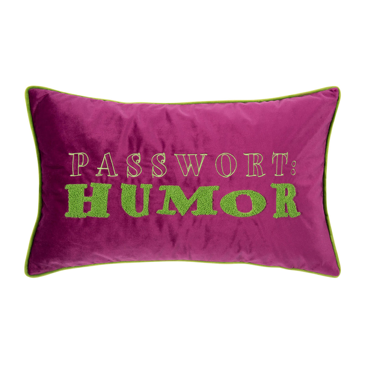 kissenhuelle schriftzug spruch pink humor samtoptik