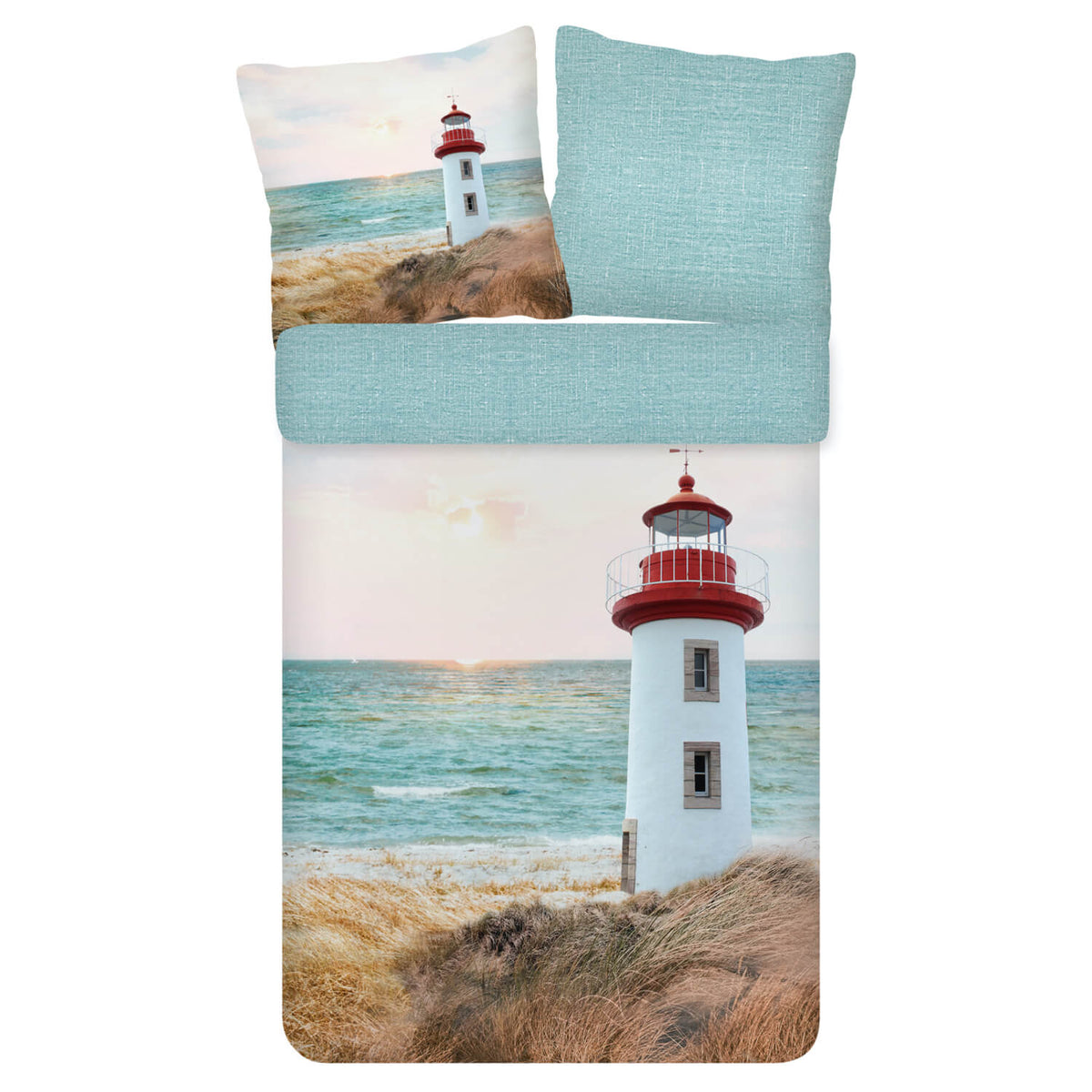 bettwaesche lighthouse meer blau baumwolle renforcé