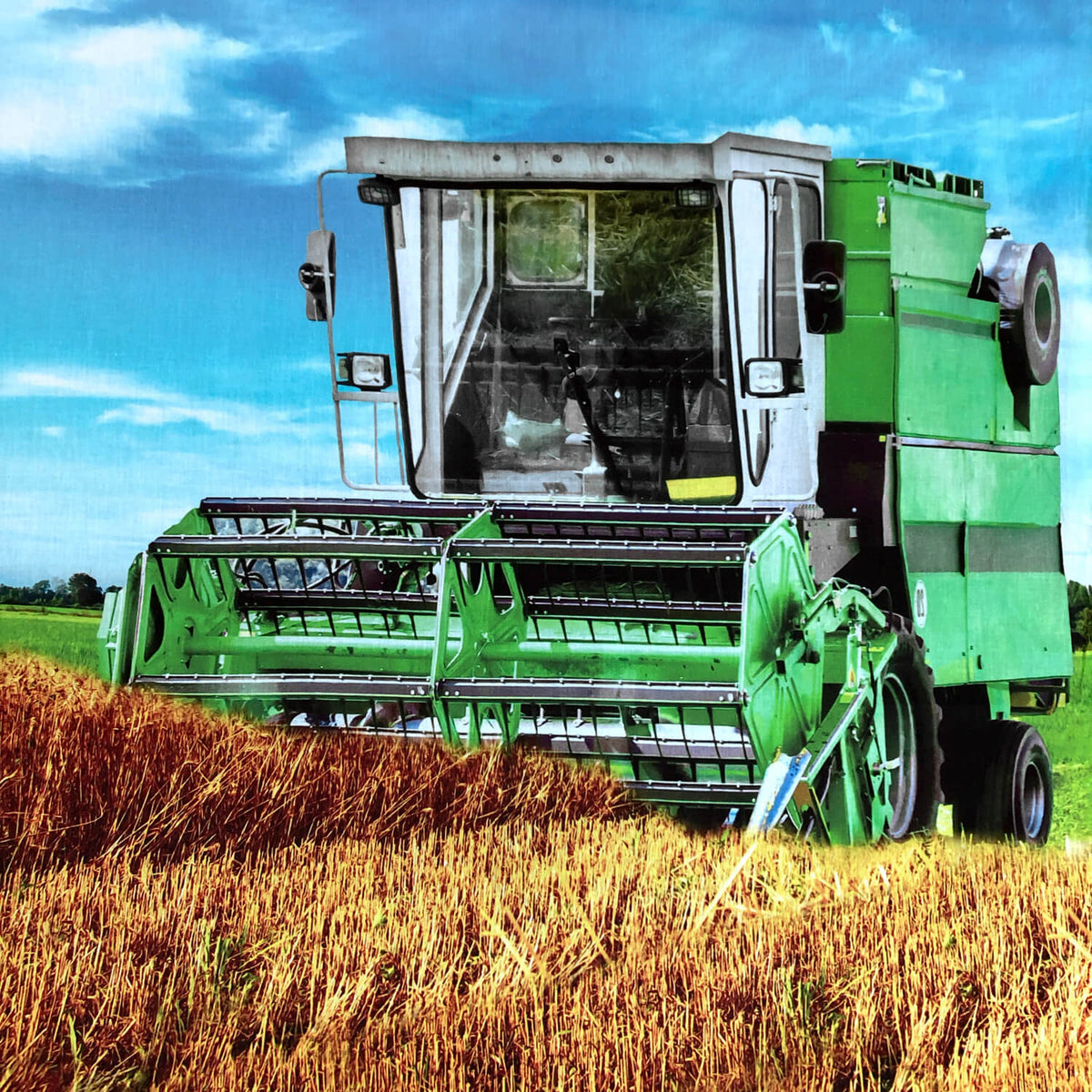 bettwaesche maehdrescher stroh feld getreide