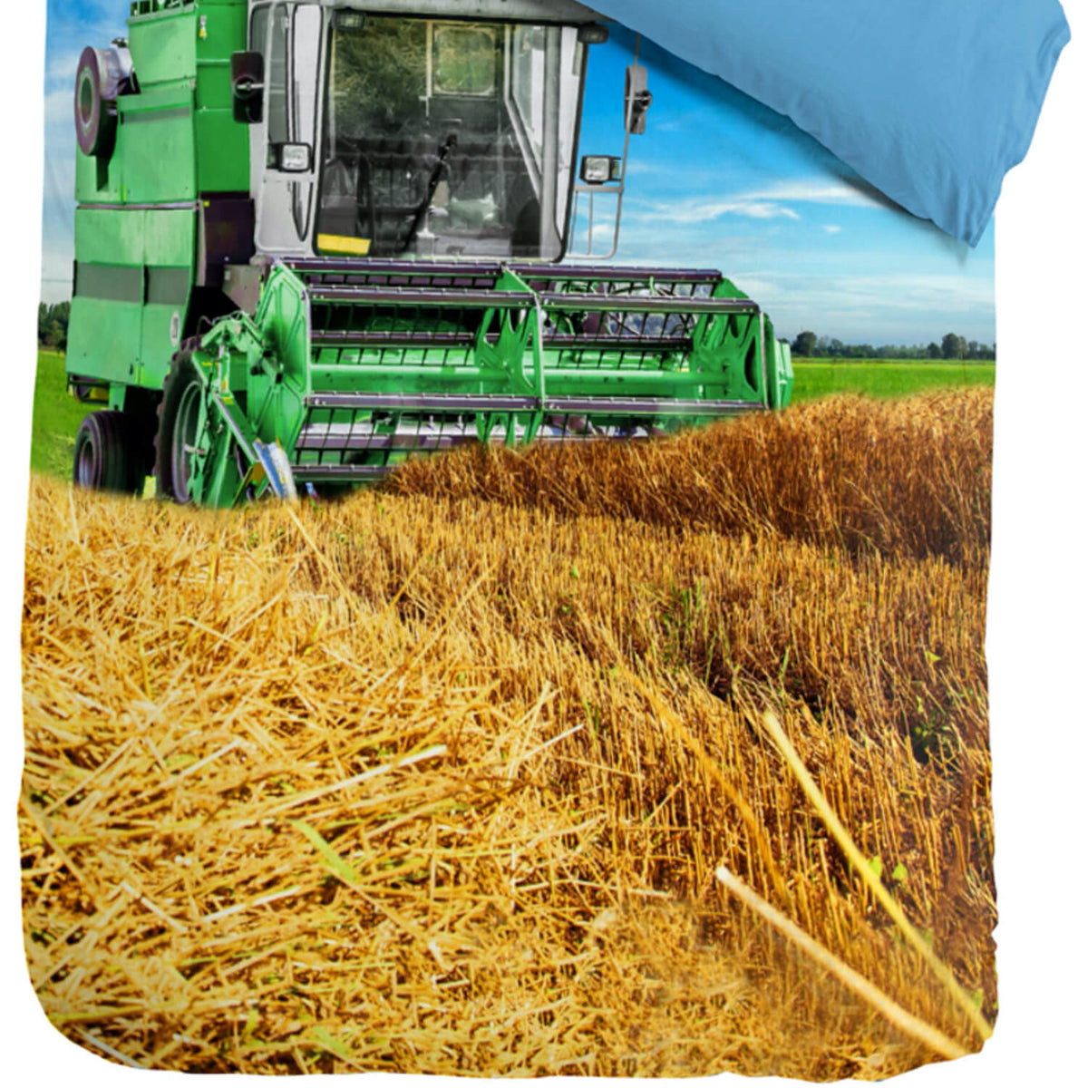 bettwaesche maehdrescher stroh feld getreide