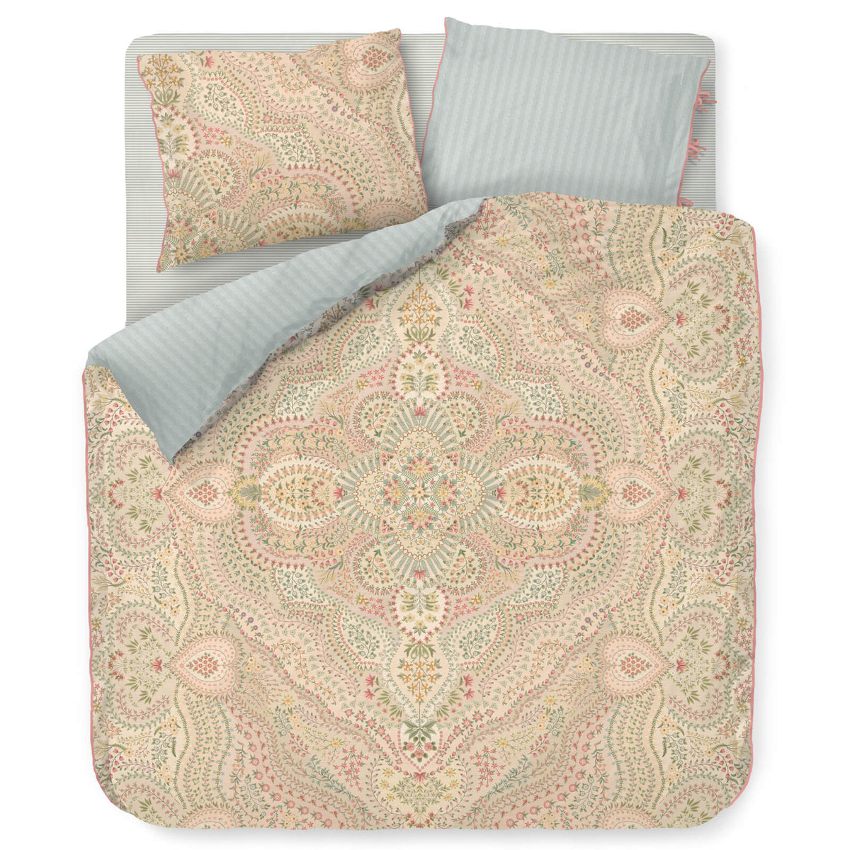 bettgarnitur bettwaesche pflanzen mandala blaetter