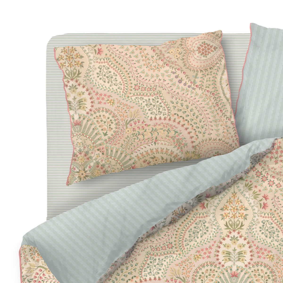 bettgarnitur bettwaesche pflanzen mandala blaetter