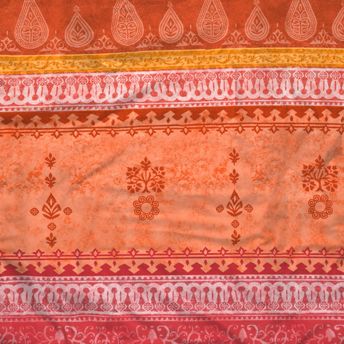 bettwaesche indi casatex ornamente organge rot paisley
