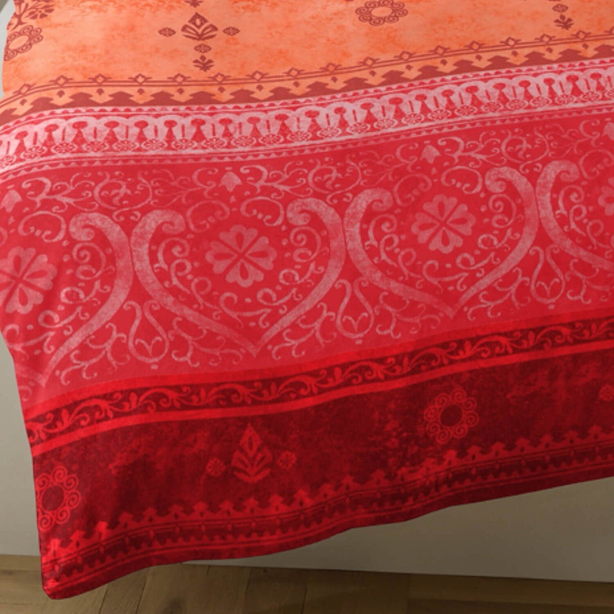 bettwaesche indi casatex ornamente organge rot paisley