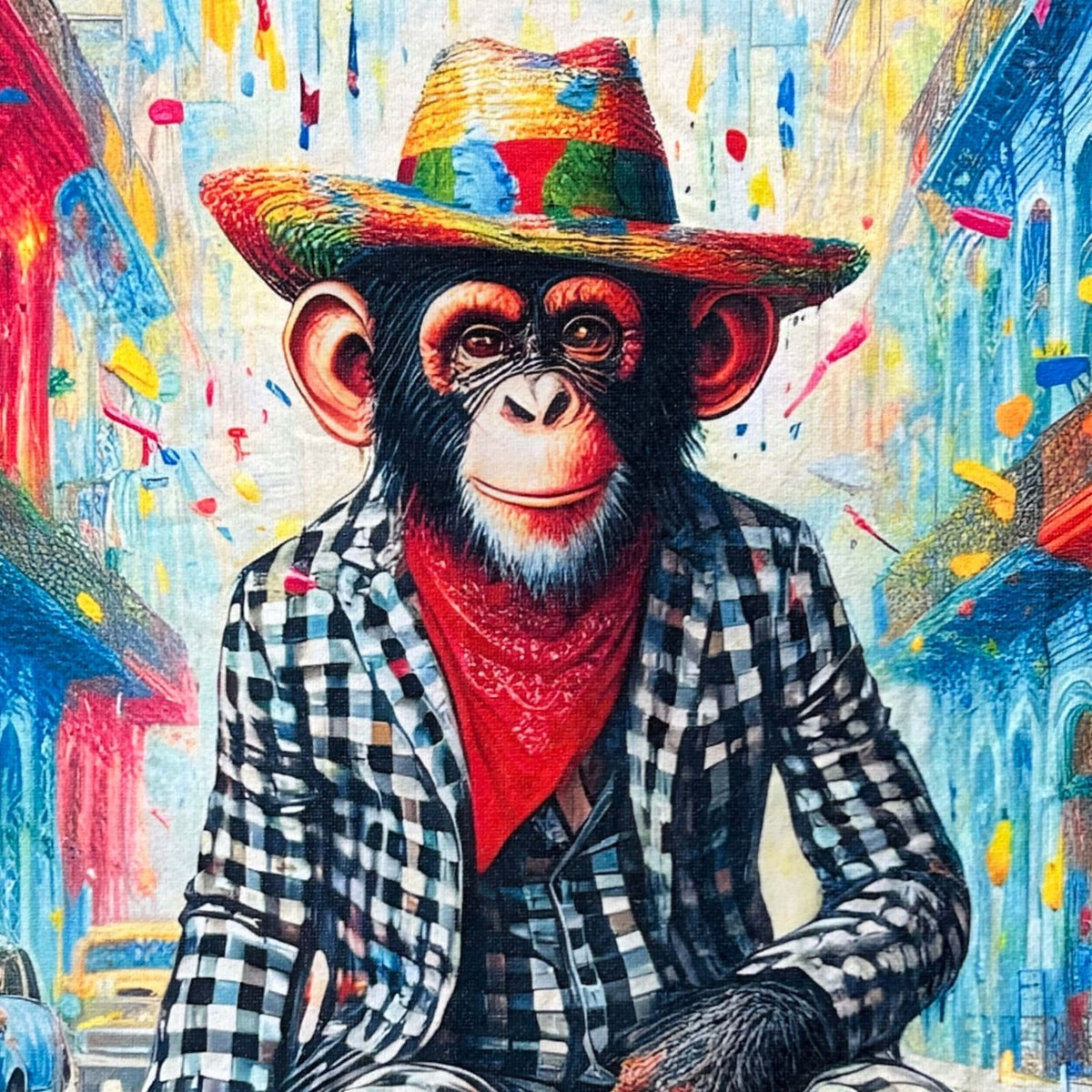 strandlaken badetuch cuba affe cowboy kopfhoerer