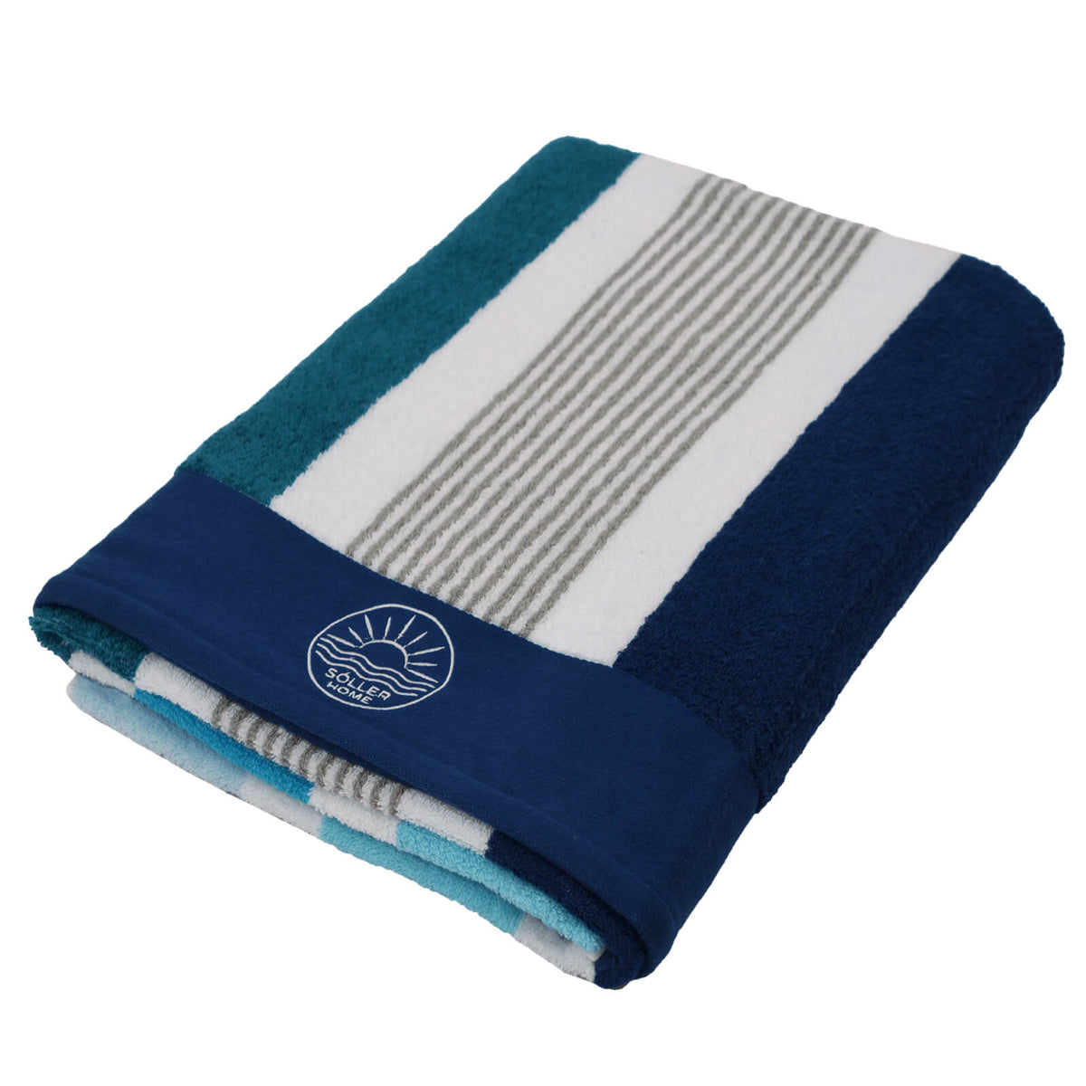 handtuch liegetuch jacquard baumwolle blau gestreift