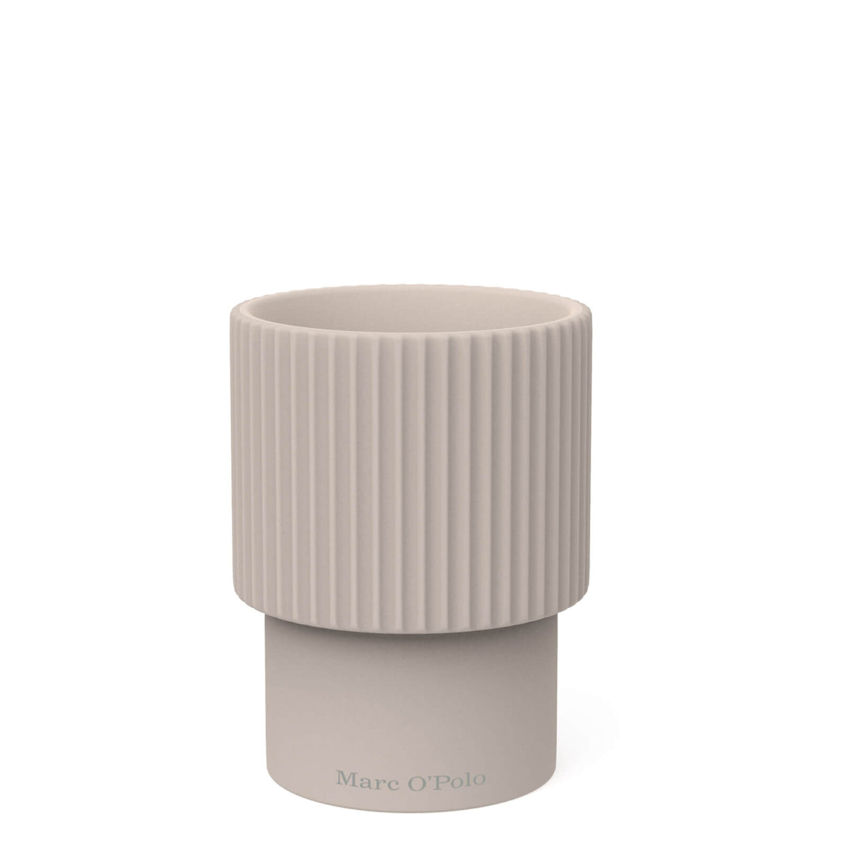 zahnputzbecher behaelter halter rillen beige keramik