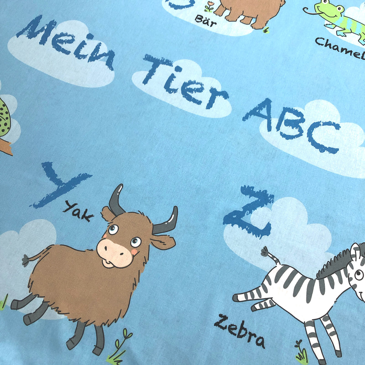 bettwaesche tiere blau abc zweiseitig baumwolle renforcé 