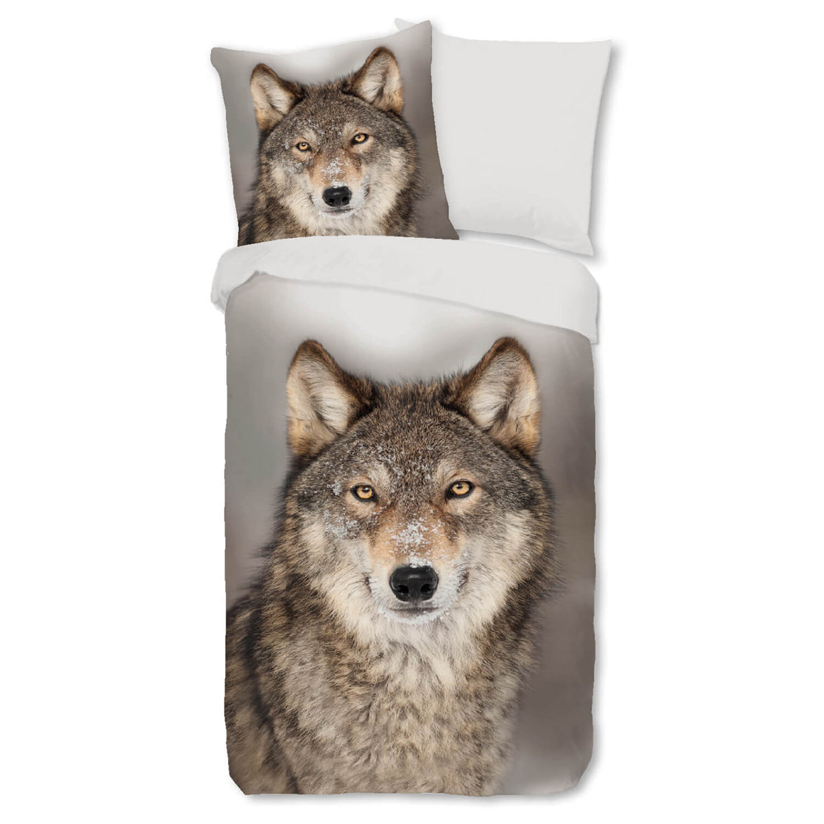 bettwaesche wolf schnee winter raubtier wild