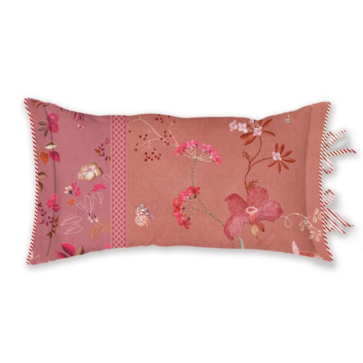 zierkissen gebluemt floral wellen rosa 