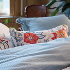 dekokissen floral gestreift weiß
